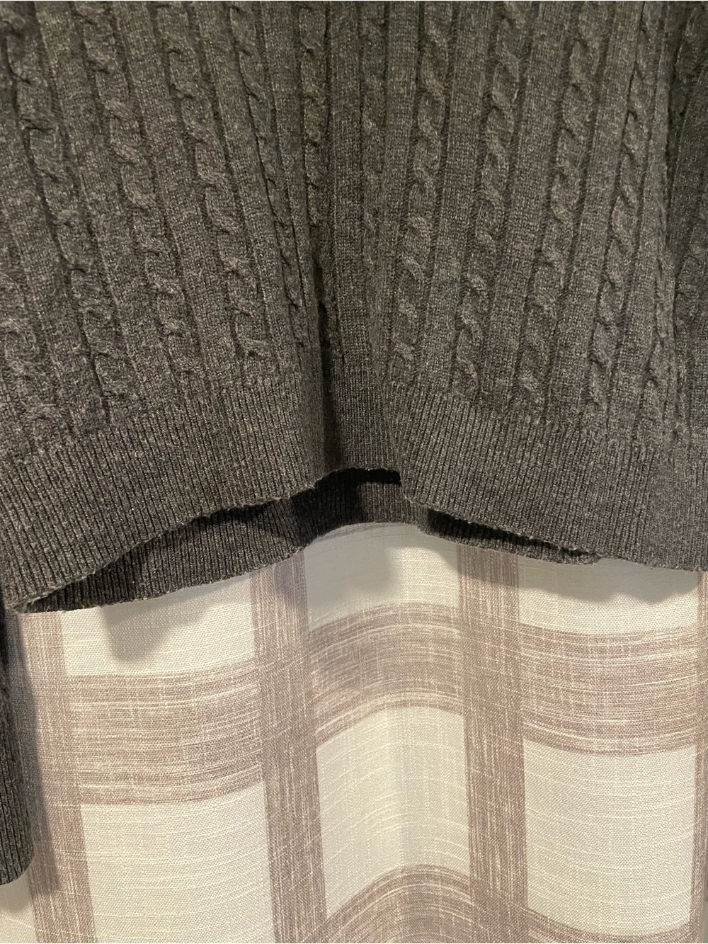 Sandro Gray Cable-Knit Sweater with Bright Green Polo Collar - Picture 6 of 8